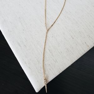 Pave Chevron+Spike Y-Necklace